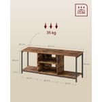Casa si Gradina - Mobilier - Comode si corpuri - Comode - VASAGLE Comoda TV pentru televizoare pana la 65 inch, cadru metal, stil industrial, 147x40x50 cm, maro rustic - Infinity.ro