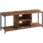 Casa si Gradina - Mobilier - Comode si corpuri - Comode - VASAGLE Comoda TV pentru televizoare pana la 65 inch, cadru metal, stil industrial, 147x40x50 cm, maro rustic - Infinity.ro