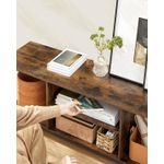 Casa si Gradina - Mobilier - Comode si corpuri - Comode - VASAGLE Comoda TV pentru televizoare pana la 65 inch, cadru metal, stil industrial, 147x40x50 cm, maro rustic - Infinity.ro