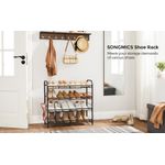 Casa si Gradina - Mobilier - Dulapuri si sifoniere - Dulapuri pantofi - Pantofar cu 4 rafturi de depozitare, din metal, polite cu unghi reglabil, 28x69x65cm, negru - Infinity.ro