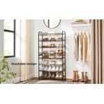 Casa si Gradina - Mobilier - Dulapuri si sifoniere - Dulapuri pantofi - Pantofar cu 4 rafturi de depozitare, din metal, polite cu unghi reglabil, 28x69x65cm, negru - Infinity.ro