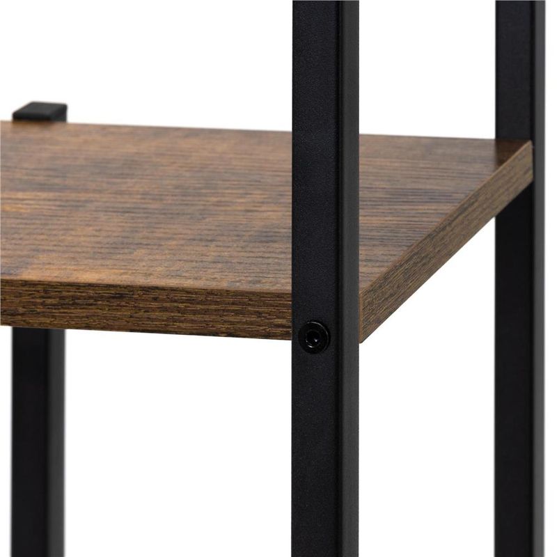 Casa si Gradina - Mobilier - Biblioteci si rafturi - Biblioteci - Etajera cu 6 rafturi din metal si MDF, 60x20x113 cm, negru si maro - Infinity.ro