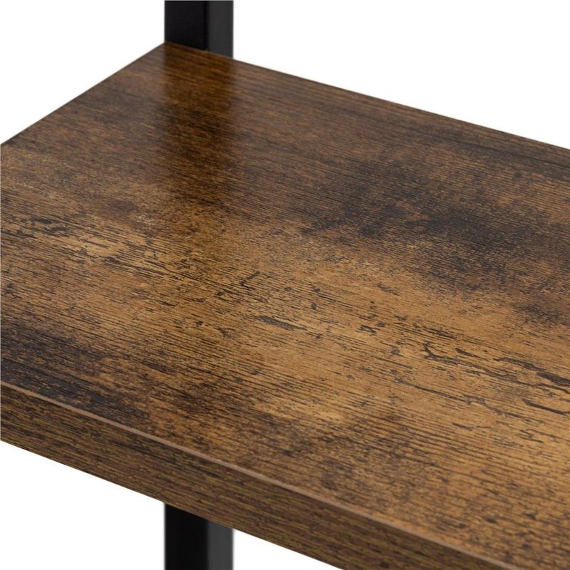 Casa si Gradina - Mobilier - Biblioteci si rafturi - Biblioteci - Etajera cu 6 rafturi din metal si MDF, 60x20x113 cm, negru si maro - Infinity.ro