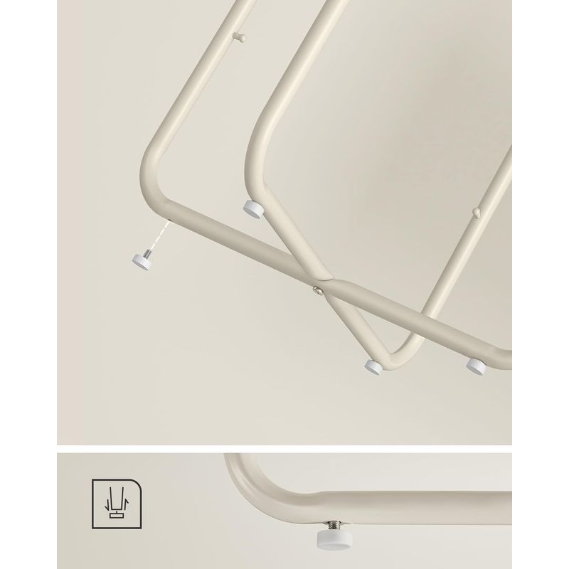 Casa si Gradina - Mobilier - Mese si birouri - Masute de cafea - Masuta de cafea rotunda cu cos de stofa, stil modern, 45x50cm, bej - Infinity.ro