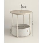 Casa si Gradina - Mobilier - Mese si birouri - Masute de cafea - Masuta de cafea rotunda cu cos de stofa, stil modern, 45x50cm, bej - Infinity.ro