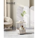 Casa si Gradina - Mobilier - Mese si birouri - Masute de cafea - Masuta de cafea rotunda cu cos de stofa, stil modern, 45x50cm, bej - Infinity.ro