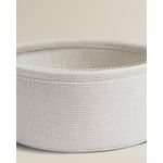 Casa si Gradina - Mobilier - Mese si birouri - Masute de cafea - Masuta de cafea rotunda cu cos de stofa, stil modern, 45x50cm, bej - Infinity.ro