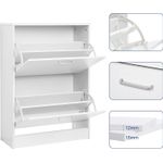 Casa si Gradina - Mobilier - Dulapuri si sifoniere - Dulapuri pantofi - Dulap pantofi cu 2 usi rabatabile, din MDF, pentru 8-12 perechi, 60x24x84cm, alb - Infinity.ro