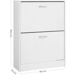 Casa si Gradina - Mobilier - Dulapuri si sifoniere - Dulapuri pantofi - Dulap pantofi cu 2 usi rabatabile, din MDF, pentru 8-12 perechi, 60x24x84cm, alb - Infinity.ro