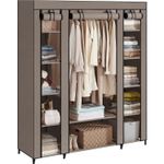 Casa si Gradina - Mobilier - Dulapuri si sifoniere - Dulapuri - Garderoba din material textil, dulap portabil, cu rafturi si sina de agatat, 150x45x175cm, taupe - Infinity.ro