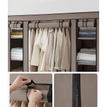 Casa si Gradina - Mobilier - Dulapuri si sifoniere - Dulapuri - Garderoba din material textil, dulap portabil, cu rafturi si sina de agatat, 150x45x175cm, taupe - Infinity.ro