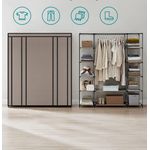 Casa si Gradina - Mobilier - Dulapuri si sifoniere - Dulapuri - Garderoba din material textil, dulap portabil, cu rafturi si sina de agatat, 150x45x175cm, taupe - Infinity.ro