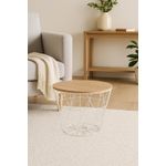 Casa si Gradina - Mobilier - Mese si birouri - Masute de cafea - Masuta cafea Atmosphera Kumi, otel si MDF, 38x30 cm, alb - Infinity.ro