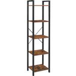 Casa si Gradina - Mobilier - Biblioteci si rafturi - Biblioteci - Raft cu 5 etaje, tip biblioteca, cadru metal si polite lemn, 40x30x153cm, industrial, maro rustic si negru - Infinity.ro