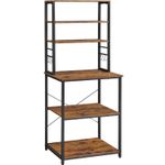 Casa si Gradina - Mobilier - Biblioteci si rafturi - Biblioteci - Raft de bucatarie, spatiu cuptor cu microunde, 6 rafturi, 40x60x167cm, maro rustic si negru - Infinity.ro
