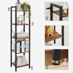 Casa si Gradina - Mobilier - Biblioteci si rafturi - Biblioteci - Raft cu 5 etaje, tip biblioteca, cadru metal si polite lemn, 40x30x153cm, industrial, maro rustic si negru - Infinity.ro