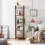 Casa si Gradina - Mobilier - Biblioteci si rafturi - Biblioteci - Raft cu 5 etaje, tip biblioteca, cadru metal si polite lemn, 40x30x153cm, industrial, maro rustic si negru - Infinity.ro