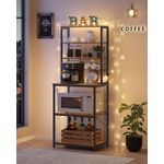 Casa si Gradina - Mobilier - Biblioteci si rafturi - Biblioteci - Raft de bucatarie, spatiu cuptor cu microunde, 6 rafturi, 40x60x167cm, maro rustic si negru - Infinity.ro