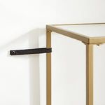 Casa si Gradina - Mobilier - Biblioteci si rafturi - Biblioteci - Raft cu trepte pentru dormitor, 5 etaje, din sticla securizata, cadru din otel, 30x124x40cm, auriu - Infinity.ro