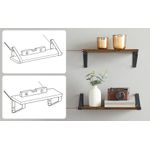 Casa si Gradina - Mobilier - Biblioteci si rafturi - Biblioteci - Raft de perete, set 3 bucati 30cm, 35cm si 40cm, 2 moduri de montare, maro rustic si negru - Infinity.ro