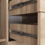 Casa si Gradina - Mobilier - Comode si corpuri - Comode - Comoda cu 4 sertare si 2 usi, PAL laminat, 110x35x80 cm, stejar sonoma - Infinity.ro