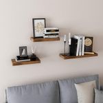 Casa si Gradina - Mobilier - Biblioteci si rafturi - Biblioteci - Raft de perete suspendat plutitor, MDF, sistem montare inclus, 80x20x4cm, vintage maro - Infinity.ro