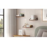 Casa si Gradina - Mobilier - Biblioteci si rafturi - Biblioteci - Raft de perete, set 3 bucati 30cm, 35cm si 40cm, 2 moduri de montare, maro rustic si negru - Infinity.ro