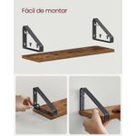 Casa si Gradina - Mobilier - Biblioteci si rafturi - Biblioteci - Raft de perete, set 3 bucati 30cm, 35cm si 40cm, 2 moduri de montare, maro rustic si negru - Infinity.ro