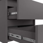 Casa si Gradina - Mobilier - Comode si corpuri - Noptiere - Noptiera cu 2 sertare, din PAL laminat, 40x35x40 cm, gri grafit - Infinity.ro