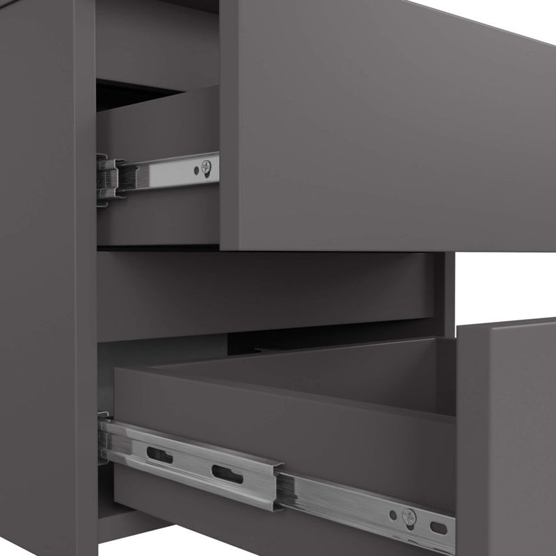 Casa si Gradina - Mobilier - Comode si corpuri - Noptiere - Noptiera cu 2 sertare, din PAL laminat, 40x35x40 cm, gri grafit - Infinity.ro