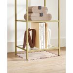 Casa si Gradina - Mobilier - Biblioteci si rafturi - Biblioteci - Raft cu trepte pentru dormitor, 5 etaje, din sticla securizata, cadru din otel, 30x124x40cm, auriu - Infinity.ro