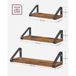 Casa si Gradina - Mobilier - Biblioteci si rafturi - Biblioteci - Raft de perete, set 3 bucati 30cm, 35cm si 40cm, 2 moduri de montare, maro rustic si negru - Infinity.ro