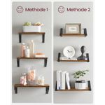 Casa si Gradina - Mobilier - Biblioteci si rafturi - Biblioteci - Raft de perete, set 3 bucati 30cm, 35cm si 40cm, 2 moduri de montare, maro rustic si negru - Infinity.ro