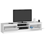 Casa si Gradina - Mobilier - Comode si corpuri - Comode - Comoda TV cu 2 usi si rafturi centrale, PAL laminat, 160x40x33 cm, alb mat - Infinity.ro