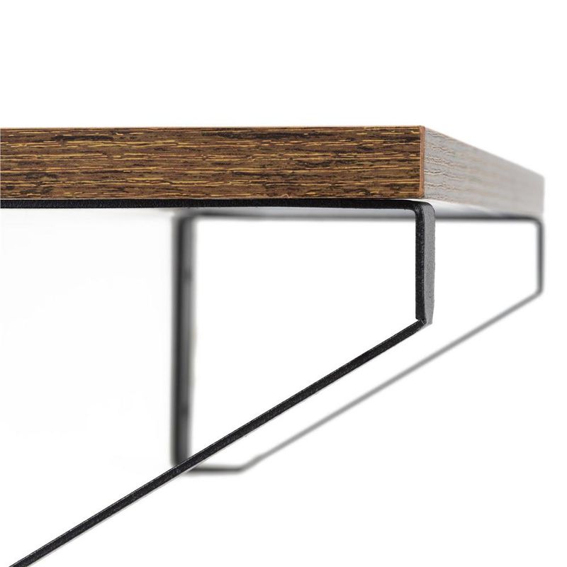 Casa si Gradina - Mobilier - Biblioteci si rafturi - Biblioteci - Set 3 rafturi de perete din metal si MDF, 30-35-40x12 cm, negru si maro - Infinity.ro