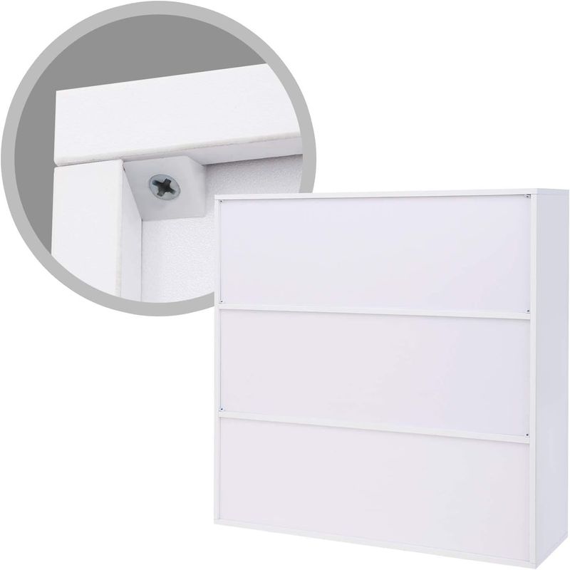 Casa si Gradina - Mobilier - Biblioteci si rafturi - Biblioteci - Biblioteca din lemn, cu 9 cuburi, 3 dulapuri inferioare, 98x98x29cm, alb - Infinity.ro