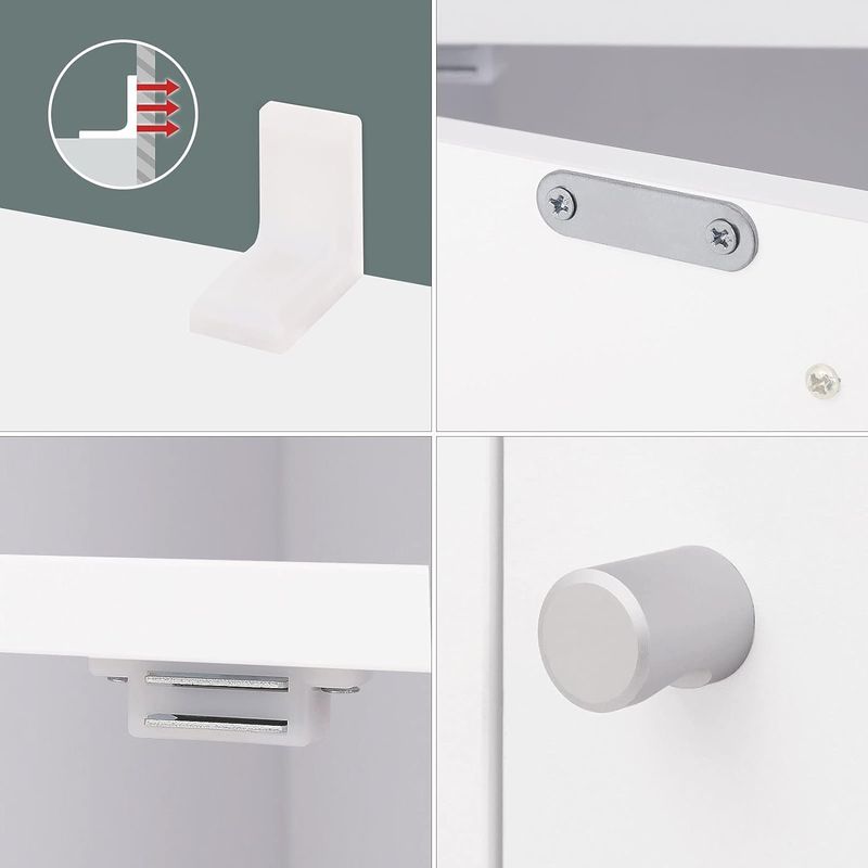 Casa si Gradina - Mobilier - Biblioteci si rafturi - Biblioteci - Biblioteca din lemn, cu 9 cuburi, 3 dulapuri inferioare, 98x98x29cm, alb - Infinity.ro