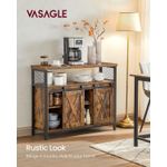 Casa si Gradina - Mobilier - Comode si corpuri - Corpuri bucatarie - Comoda pentru living sau bucatarie, cu 2 usi glisante, rafturi reglabile, stil rustic, 33x100x80cm, maro si negru - Infinity.ro