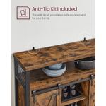 Casa si Gradina - Mobilier - Comode si corpuri - Corpuri bucatarie - Comoda pentru living sau bucatarie, cu 2 usi glisante, rafturi reglabile, stil rustic, 33x100x80cm, maro si negru - Infinity.ro