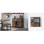 Casa si Gradina - Mobilier - Comode si corpuri - Corpuri bucatarie - Comoda pentru living sau bucatarie, cu 2 usi glisante, rafturi reglabile, stil rustic, 33x100x80cm, maro si negru - Infinity.ro