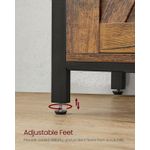 Casa si Gradina - Mobilier - Comode si corpuri - Corpuri bucatarie - Comoda pentru living sau bucatarie, cu 2 usi glisante, rafturi reglabile, stil rustic, 33x100x80cm, maro si negru - Infinity.ro