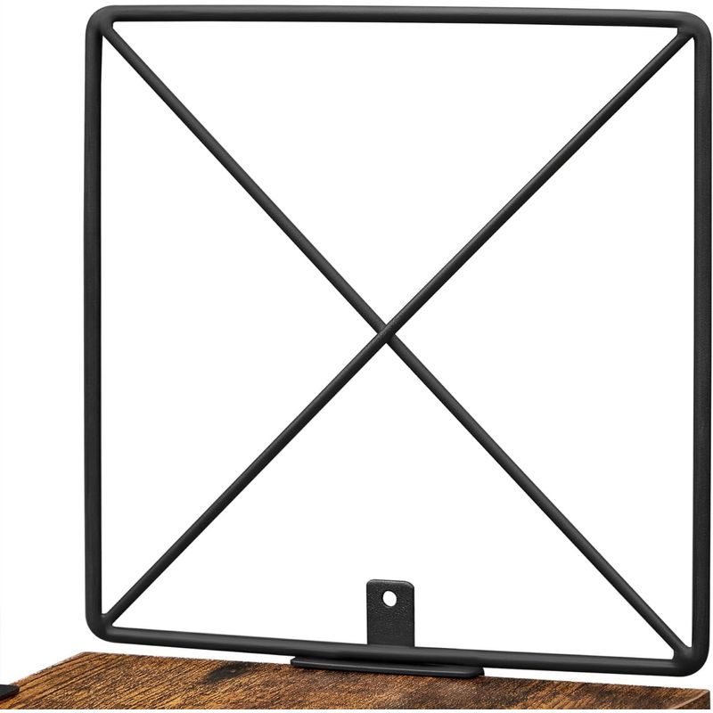 Casa si Gradina - Mobilier - Biblioteci si rafturi - Biblioteci - Raft de perete pentru colt, cadru otel cu 5 etaje din MDF, 20x20x128cm, maro rustic si negru - Infinity.ro