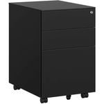 Casa si Gradina - Mobilier - Mese si birouri - Birouri - Dulap mobil tip rollbox pentru birouri, din otel, sertar cu sina dosare A4, 39x52x60 cm, negru - Infinity.ro