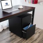 Casa si Gradina - Mobilier - Mese si birouri - Birouri - Dulap mobil tip rollbox pentru birouri, din otel, sertar cu sina dosare A4, 39x52x60 cm, negru - Infinity.ro