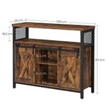 Casa si Gradina - Mobilier - Comode si corpuri - Corpuri bucatarie - Comoda pentru living sau bucatarie, cu 2 usi glisante, rafturi reglabile, stil rustic, 33x100x80cm, maro si negru - Infinity.ro