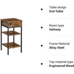 Casa si Gradina - Mobilier - Comode si corpuri - Noptiere - Noptiera inalta cu sertar si 2 rafturi de depozitare, stil industrial, 35x35x70cm, maro rustic si negru - Infinity.ro