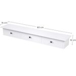 Casa si Gradina - Mobilier - Biblioteci si rafturi - Biblioteci - Raft de perete plutitor cu 3 sertare, din MDF lucios, 80x15x10 cm, alb - Infinity.ro