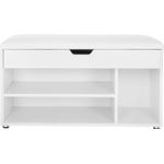 Casa si Gradina - Mobilier - Dulapuri si sifoniere - Dulapuri pantofi - Pantofar cu banca, capitonata, 3 compartimente, sarcina 150 kg, 30x80x44cm, modern, alb - Infinity.ro