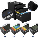 Casa si Gradina - Mobilier - Mese si birouri - Birouri - Dulap mobil tip rollbox pentru birouri, din otel, sertar cu sina dosare A4, 39x52x60 cm, negru - Infinity.ro