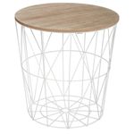 Casa si Gradina - Mobilier - Mese si birouri - Masute de cafea - Masuta cafea rotunda Atmosphera Kumi, 40x41 cm, alb - Infinity.ro